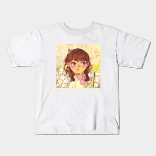 Cute Girl with lollipop Kids T-Shirt